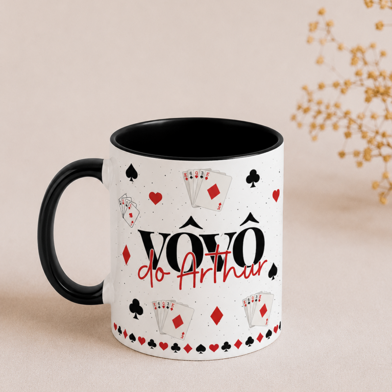 Caneca Vovô Alça e Interior Colorida