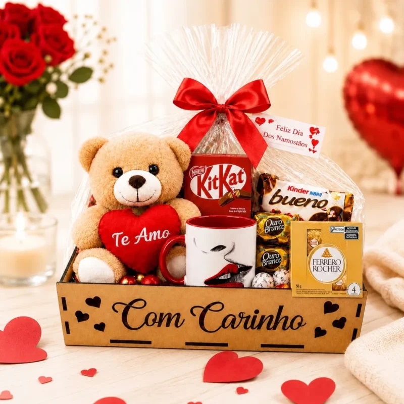 Cesta de Chocolates e Pelúcia