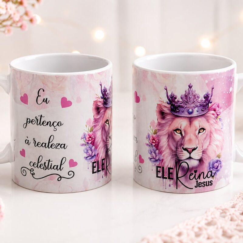 Caneca Ele Reina Rosa