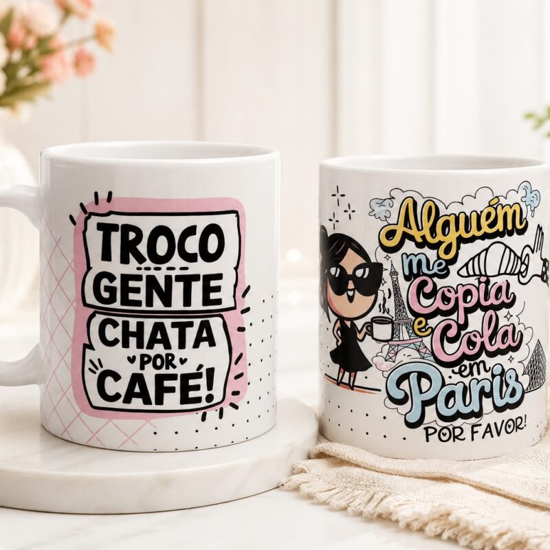 Caneca Troco Gente Chata Por Café