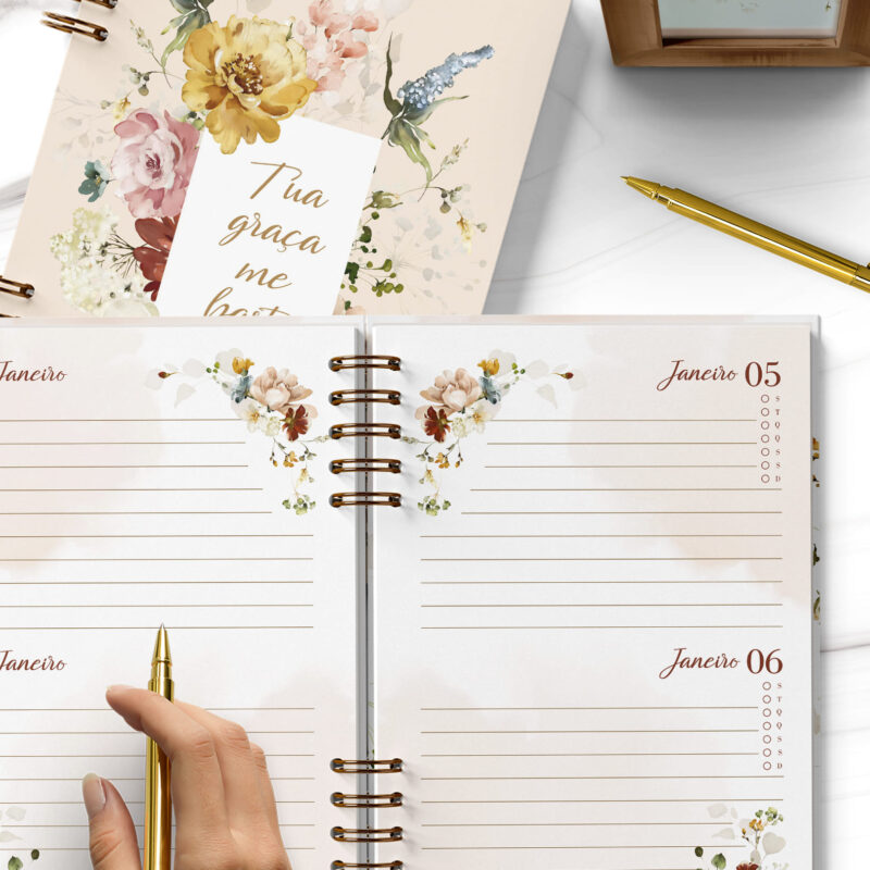 Agenda Garden  Permanente Dois dias Por Página