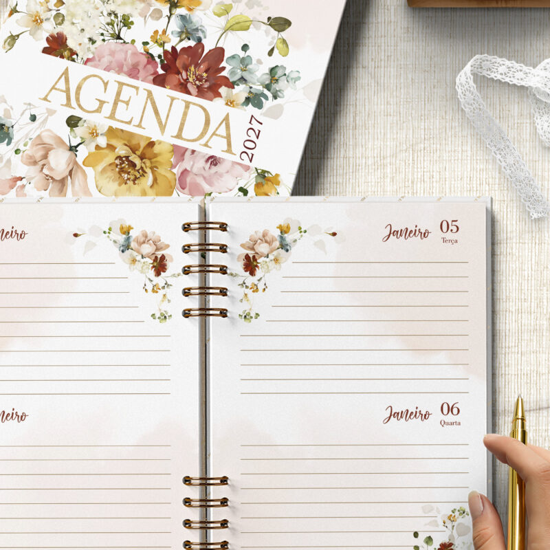 Agenda Garden Datada Dois Dias Por Página