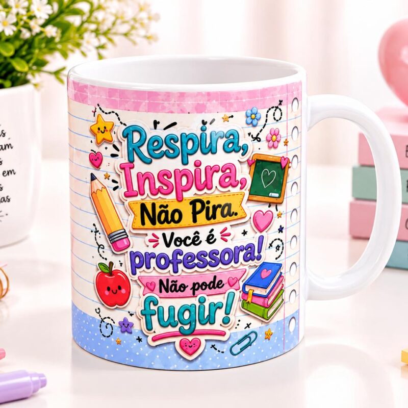 Caneca Coleção Professores Respira e Não Pira