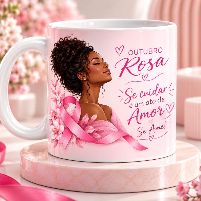 Caneca Outubro Rosa Se Cuida 2